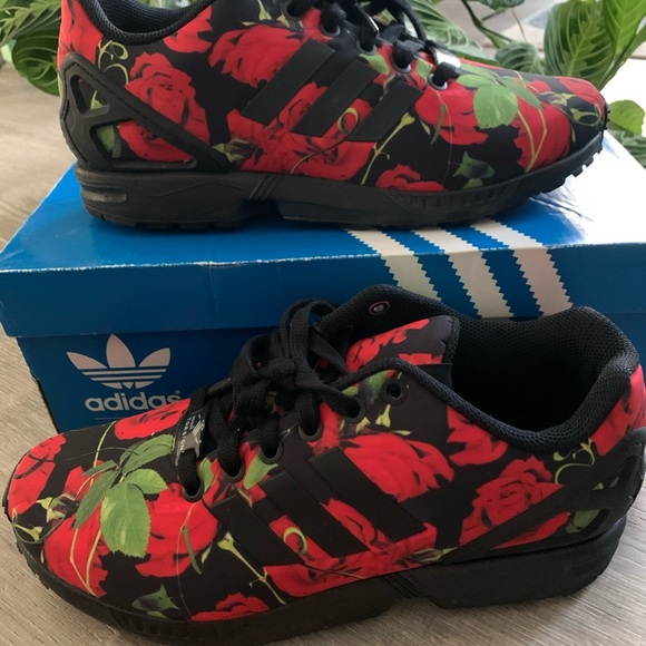 adidas shoes with roses